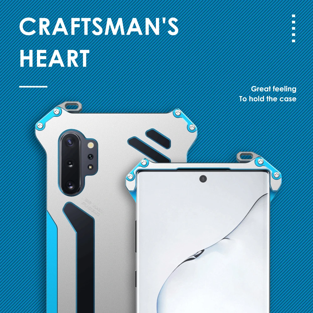 Цинк алюминий сплав контрастные цвета металлический корпус для samsung Galaxy Note 10 10+ плюс Жесткий Чехол теплоотвод полые корейские