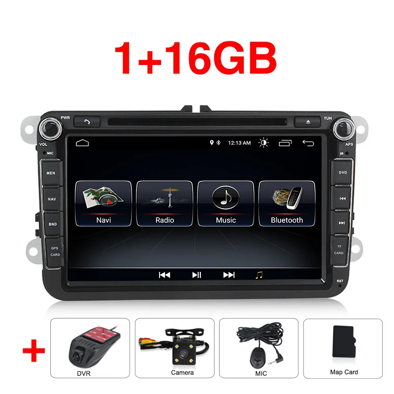Android 9 8 дюймов dvd-плеер автомобиля для VW/Volkswagen/POLO/PASSAT/Golf/TOURAN/SHARAN четырехъядерный Wifi USB gps навигация радио - Цвет: 16G