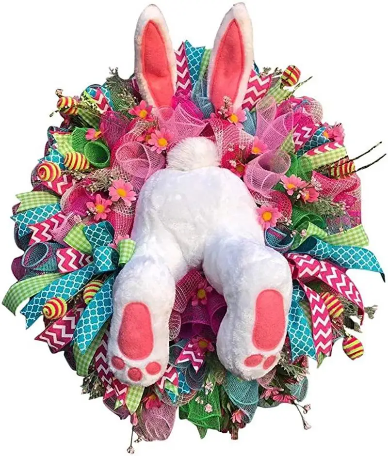 

Easter Door Bunny Wreath Easter Spring Outdoor Indoor Hanging Wreath Home Craft Supplies For Wedding Decoration Christmas
