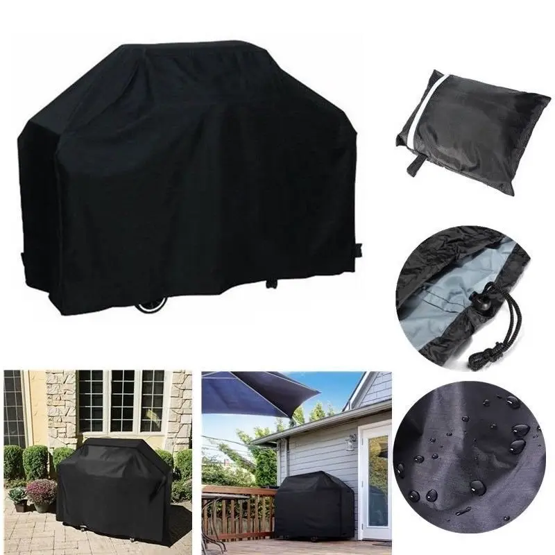 

Outdoor Barbecue Cover BBQ Cover Outdoor Dust Waterproof Weber Heavy Duty Grill Cover Rain Protective Round Bbq Grill Black