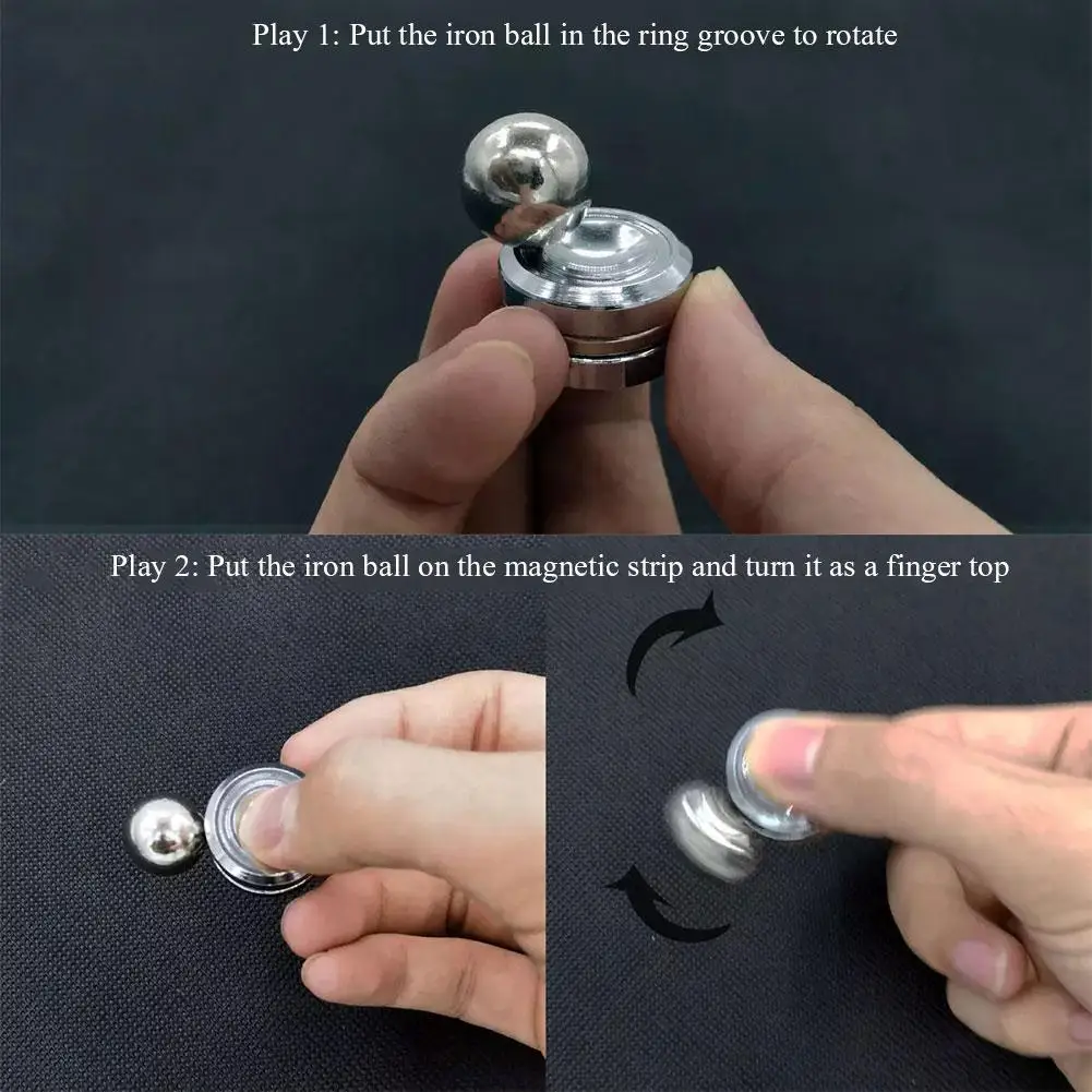 

Stress Relief Toys Metal Fingertip Gyro Satellite Magnet Track Finger Gyro Children's Toys Toys Magnetic Decompression Trac F7K6