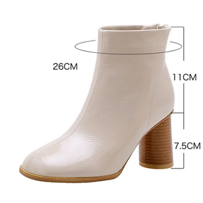 Taoffen Woman High Heels Round Toe Ankle Boots Simple Winter Casual Classics Short Office Work Shoes Footwear Size 34-43 | Обувь