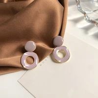 s925 needle fashion jewelry earrings hot selling popular style purple enamel round dangle drop earrings modern jewelry gifts