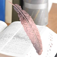 creative retro feather metal bookmark beautiful cool book page mark children student gift stationery school office supplies