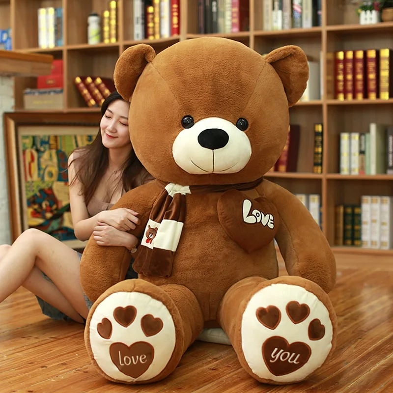 

High Quality 80/100CM 4 Colors Teddy Bear With Scarf Stuffed Animals Bear Plush Toys Teddy Bear Doll Lovers Birthday Baby Gift