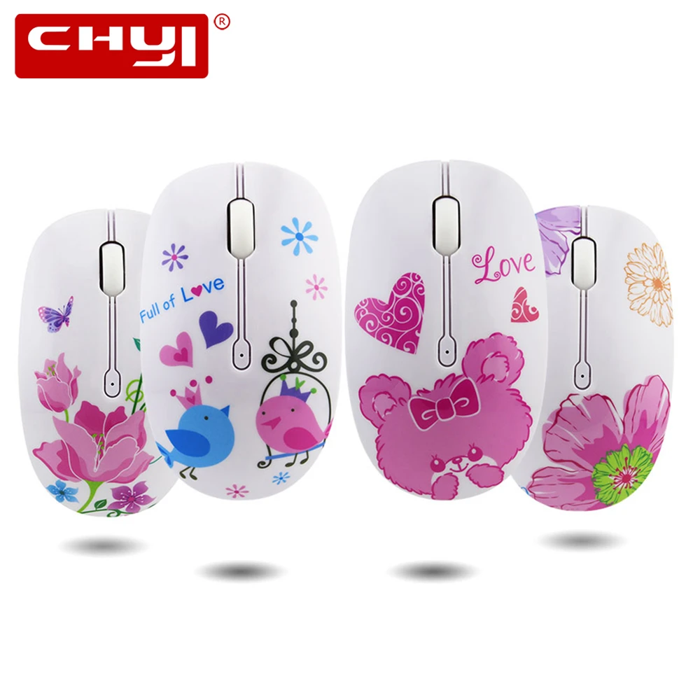 Новая Бесшумная беспроводная мышь мини 2 4 г креативная Милая птичка цветок