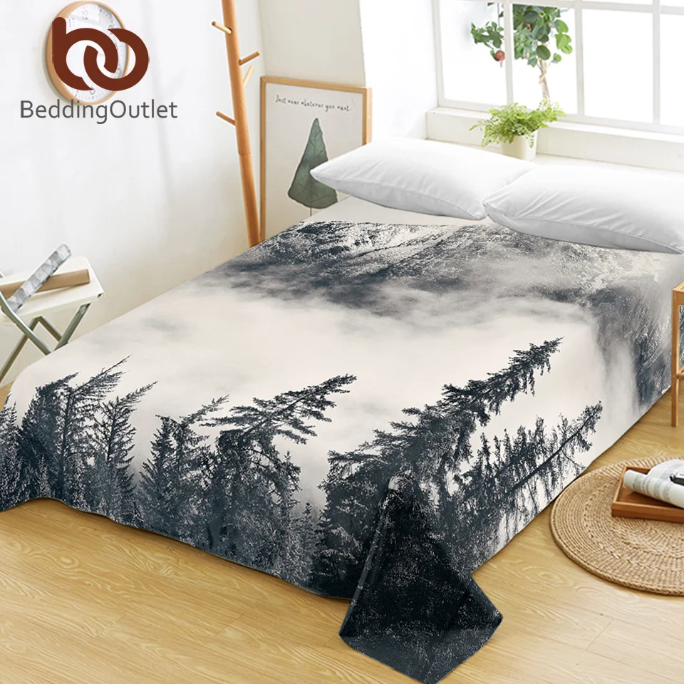 Постельные принадлежности Outlet лесной королева простыни цельное хвойное дерево