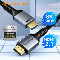 cabletime 8k hdmi cable for tv hdmi 2 1 cable 48gbps hdr 8k60hz 4k144hz ultra hd digital cable for hdmi splitter cable c388