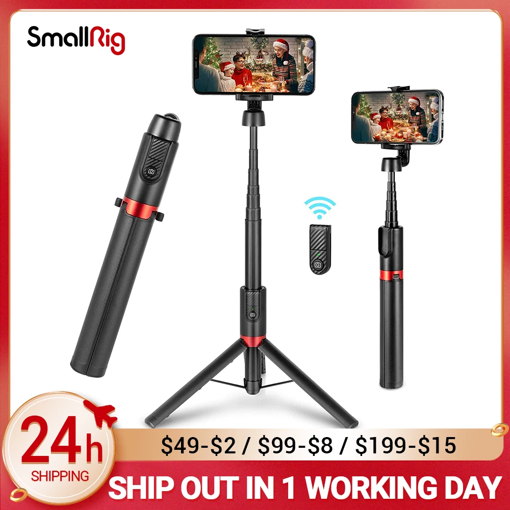 

SmallRig Portable Wireless Selfie Stick Bluetooth Foldable Mini Tripod For IPhone 13 /Huawei Remote Control Tripod 3375
