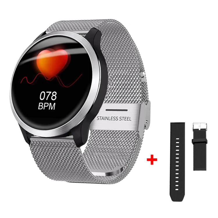 silver add black LEMDIOE ЭКГ smart watch мужские водонепроницаемые IP68 Измерение частоты сердечных сокращений измерение показателей ЭКГ фитнес-часы для apple ios android - Цвет: silver add black