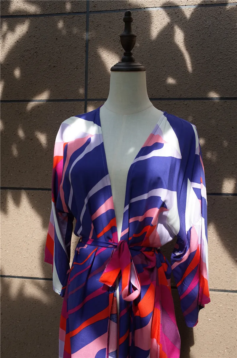 Хлопковое пляжное платье с геометрическим принтом саронги накидка купальник