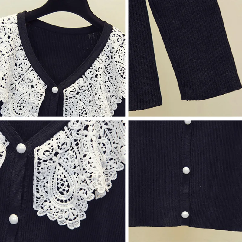 Женский трикотажный кардиган на пуговицах элегантный классический черный или