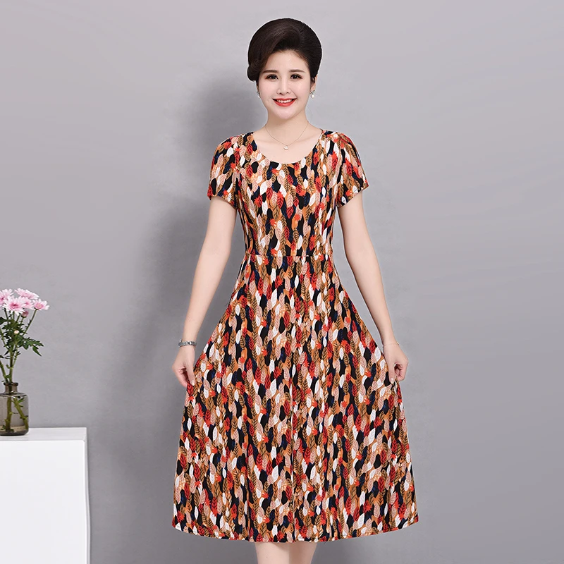 Летние Платья с цветочным принтом для женщин круглым вырезом и короткими