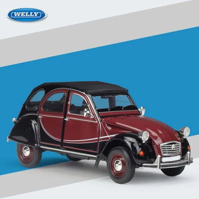 WELLY 1:24 весы CITROEN 2CV 6 Charleston литье под давлением металлическая классическая модель автомобиля игрушечный автомобиль из сплава для детей Коллекция подарков - Цвет: Красный