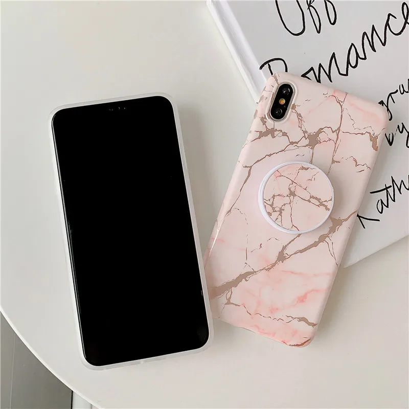 FLYKYLIN подставка для держателя для samsung Galaxy A50 задняя крышка на для samsung A70 A40 Art Сращивание мрамора IMD силиконовый чехол для телефона