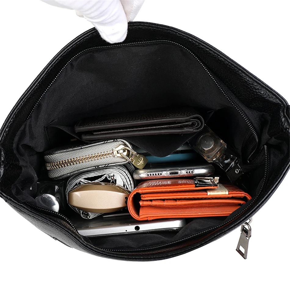 

Luxury Small Bucket Bag High Quality Soft Leather Messenger Bags for Women 2021 Fashion Wide Shoulder Strap Ladies Crossbody Bag