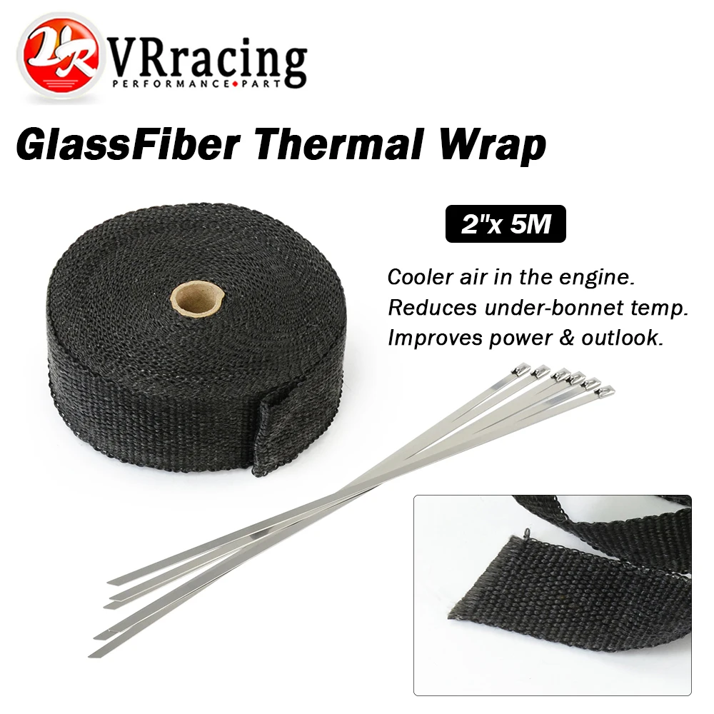 

VR - 5M Exhaust Thermal Exhaust Tape Header Heat Wrap Resistant Downpipe For Motorcycle Car Accessories spring