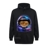 orange tabby cat in space galaxy astronaut helmet hoodie print men streetwear prevalent cotton tees 3d printed