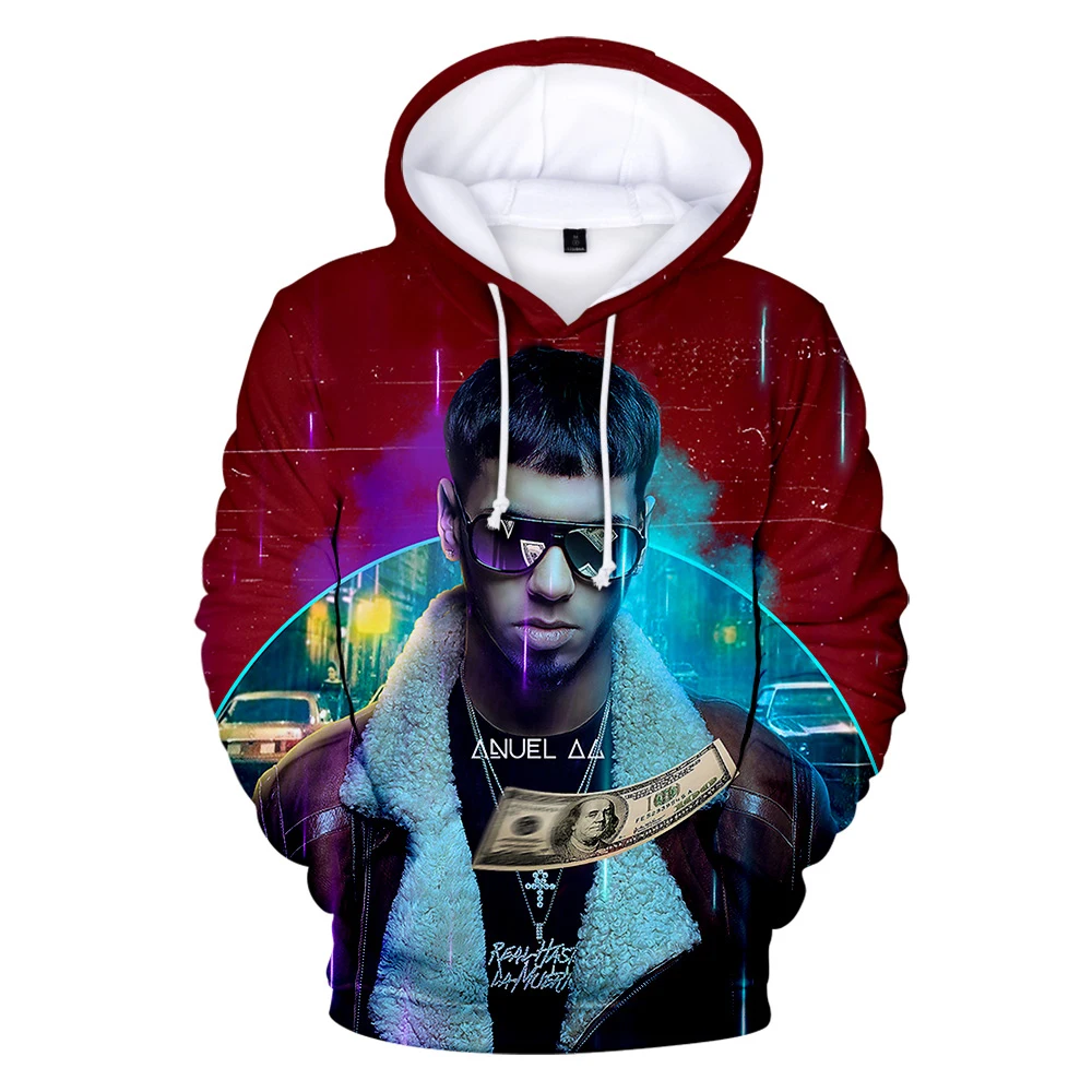 

Oversized Anuel AA Men's Hoodie Sweatshirt Real Hasta La Muerte Hoodies Harajuku Casual 3D Unisex Autumn Winter Sportswear