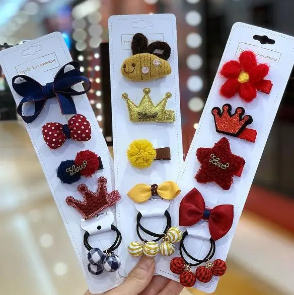 

Fashion girls hair accessories Kids cartoon hair clip barrette elastic hair ties rubber band head bands toddlers headwear TZ32