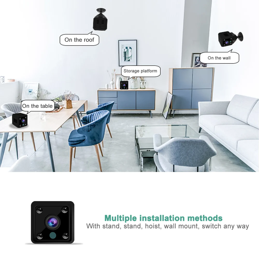 Мини-камера видеонаблюдения 720P/1080P с функцией ночного видения | Безопасность и