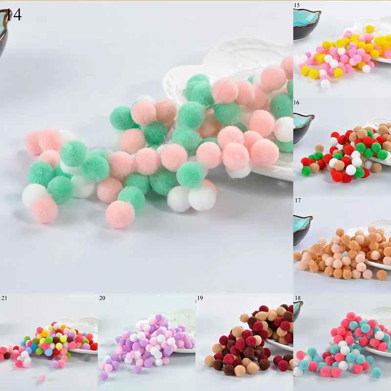 120 шт./лот 10 мм Многоцелевой DIY мягкие помпоны шарики детские игрушки Свадебные