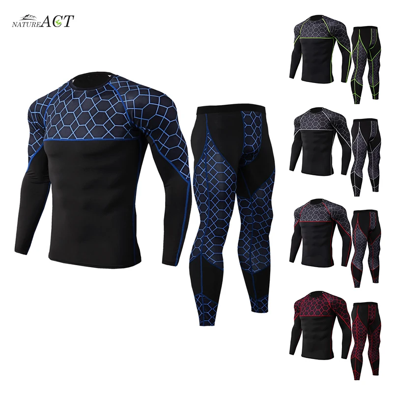 Мужская компрессионная рубашка для занятий спортом набор бега футболка с