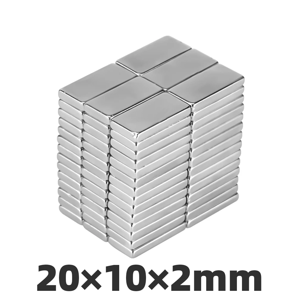 AI DIY 20 шт. 20x10x2 мм N35 Сильные прямоугольные неодимовые магниты постоянный супер мощный редкоземельный магнит 20*10*2 мм