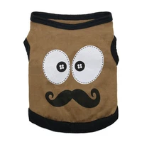 brown beard print dog t shirt pet costume for summer dog clothes for puppy outfit funny pet product dog vest mascotas ropa perro