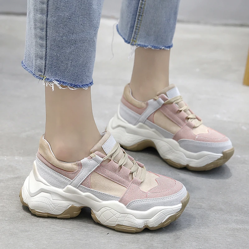 Rimocy/Весенняя женская повседневная обувь на платформе Вулканизированная толстой