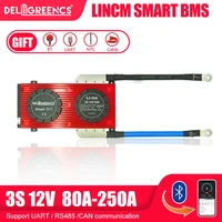 smart bms 3s 80a 100a 120a 150a 200a 250a lifepo4 battery bms for 12v battery pack with bluetooth communicatio uart rs485