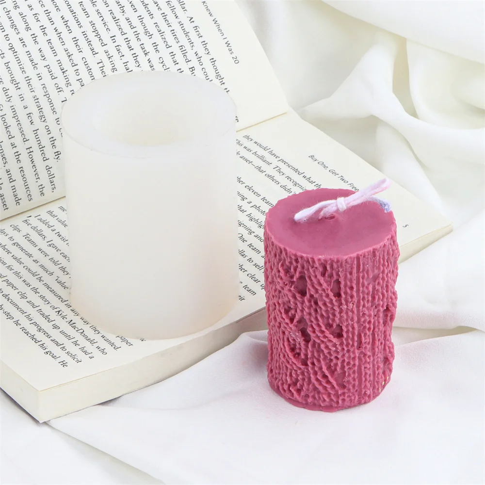 Креативная форма в виде шерстяного цилиндра для свечей силиконовая волна