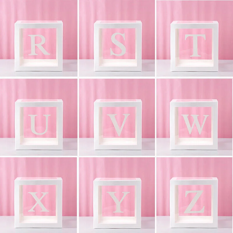 1 шт. прозрачная квадратная картонная коробка для детского душа воздушных шаров