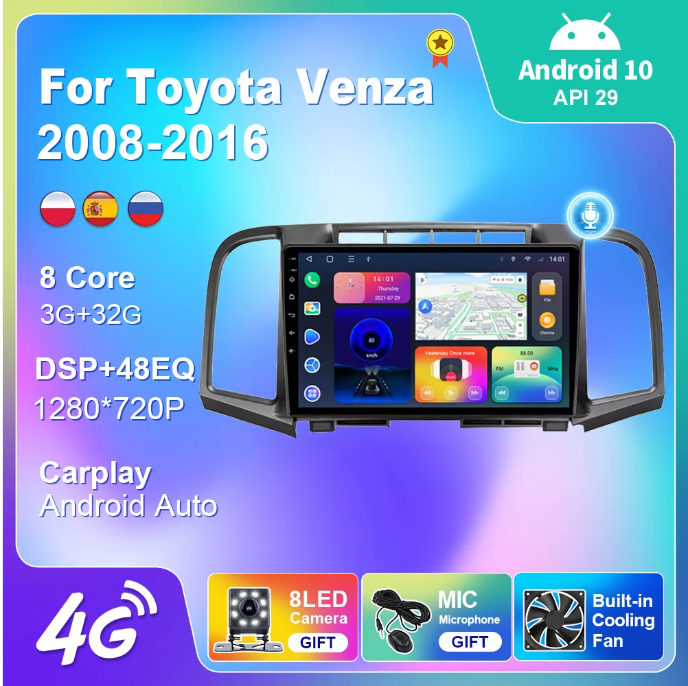 Автомагнитола 2 Din для Toyota Venza 2008 2016 мультимедийный видеомагнитофон проигрыватель