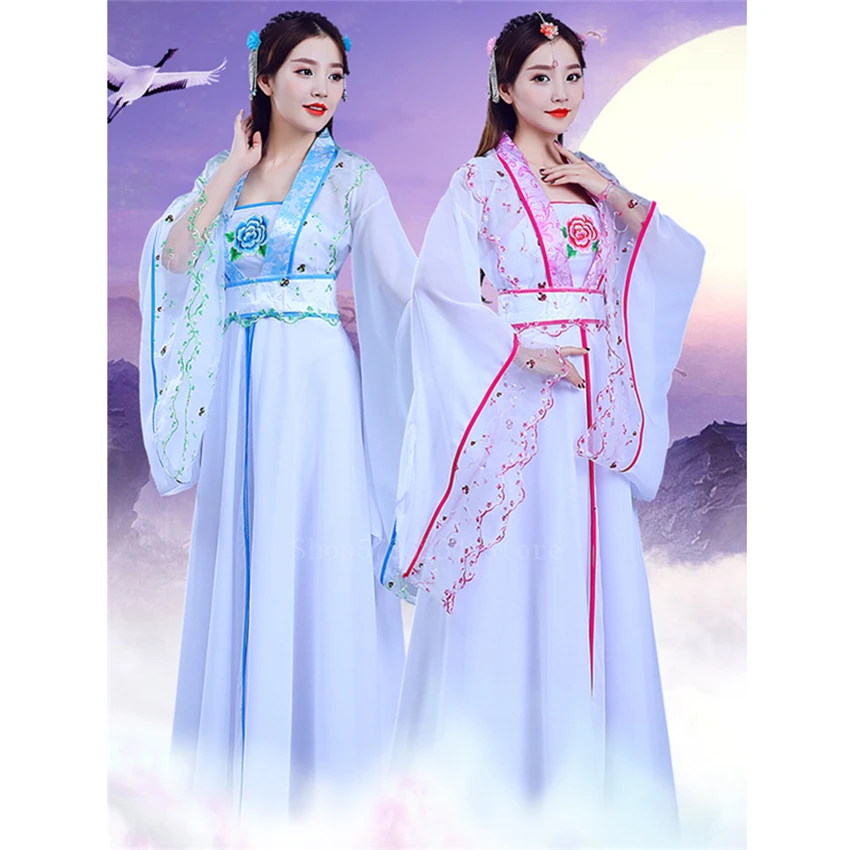 

Старинный китайский костюм фея косплей женское платье ханьфу с вышивкой цветочный Детский костюм Тан праздничный наряд костюм для народно...
