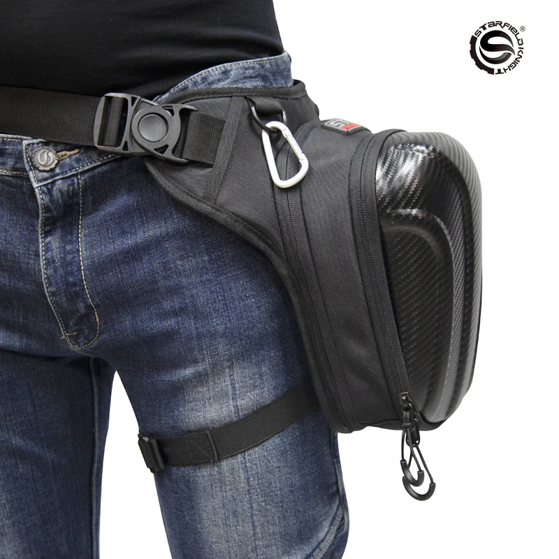 Сумка на бак для мотоцикла из углеродного волокна водонепроницаемая Поясная