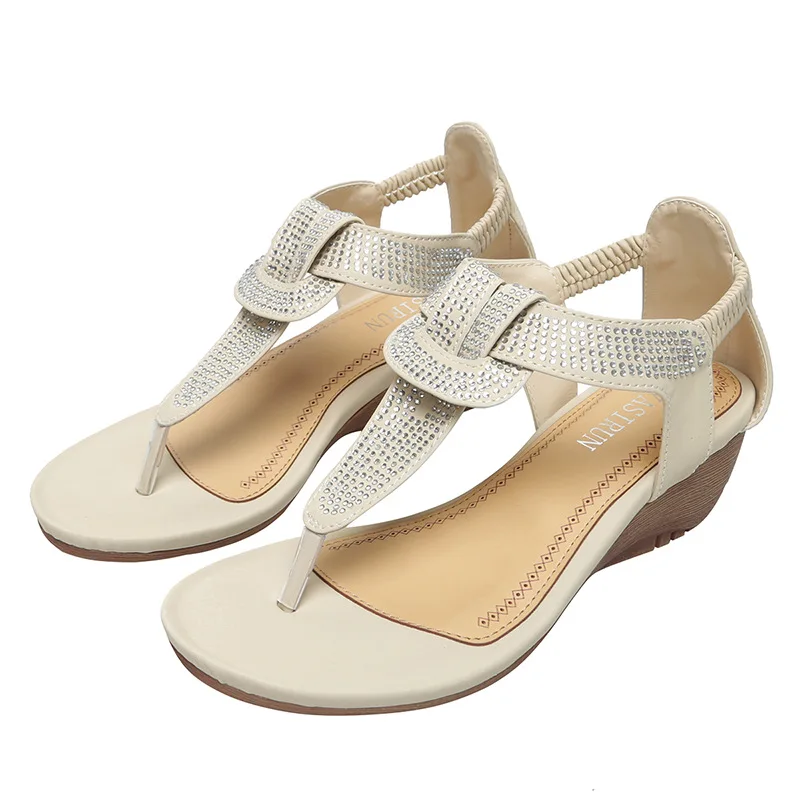 

Letnie nowe buty damskie czeski diament moda sandalowy damskie na co dzie, wygodne, kobiece sandalowy bankietowe rozmiar