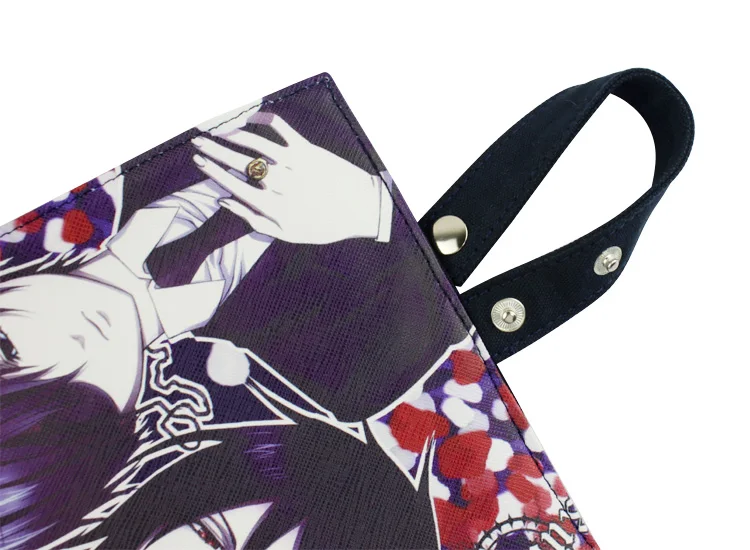 Черная холщовая Студенческая сумка для хранения вещей с рисунком аниме|storage canvas