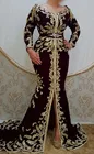 Арабский Vestido De Fiesta De Boda; Бордовые вечерние платья одежда с длинным рукавом; Aso Ebi; Вечерние, Детские вечерние платья, вышитые платья платье с аппликацией покроя 