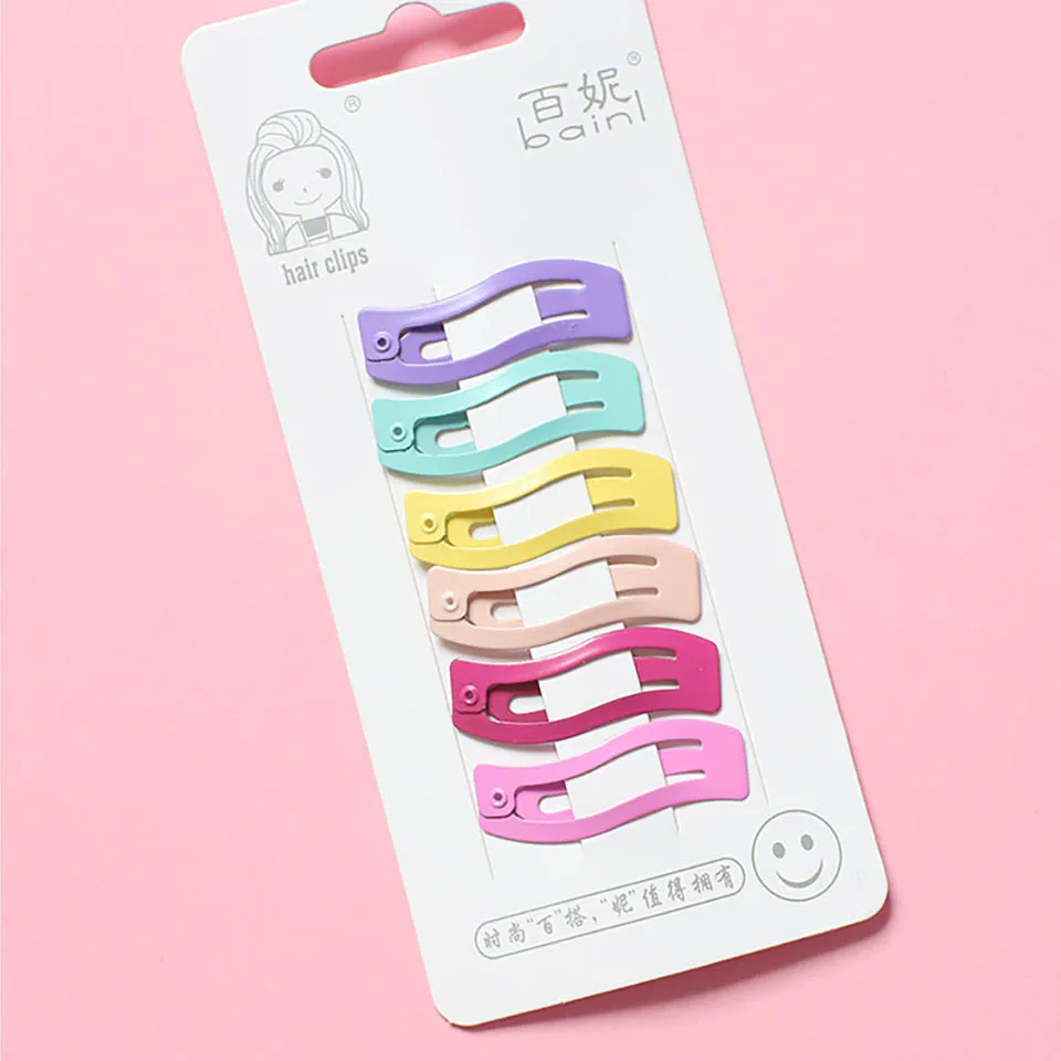 Корейская челка зажим девочка сердце розовый конфеты краска BB Милая любовь