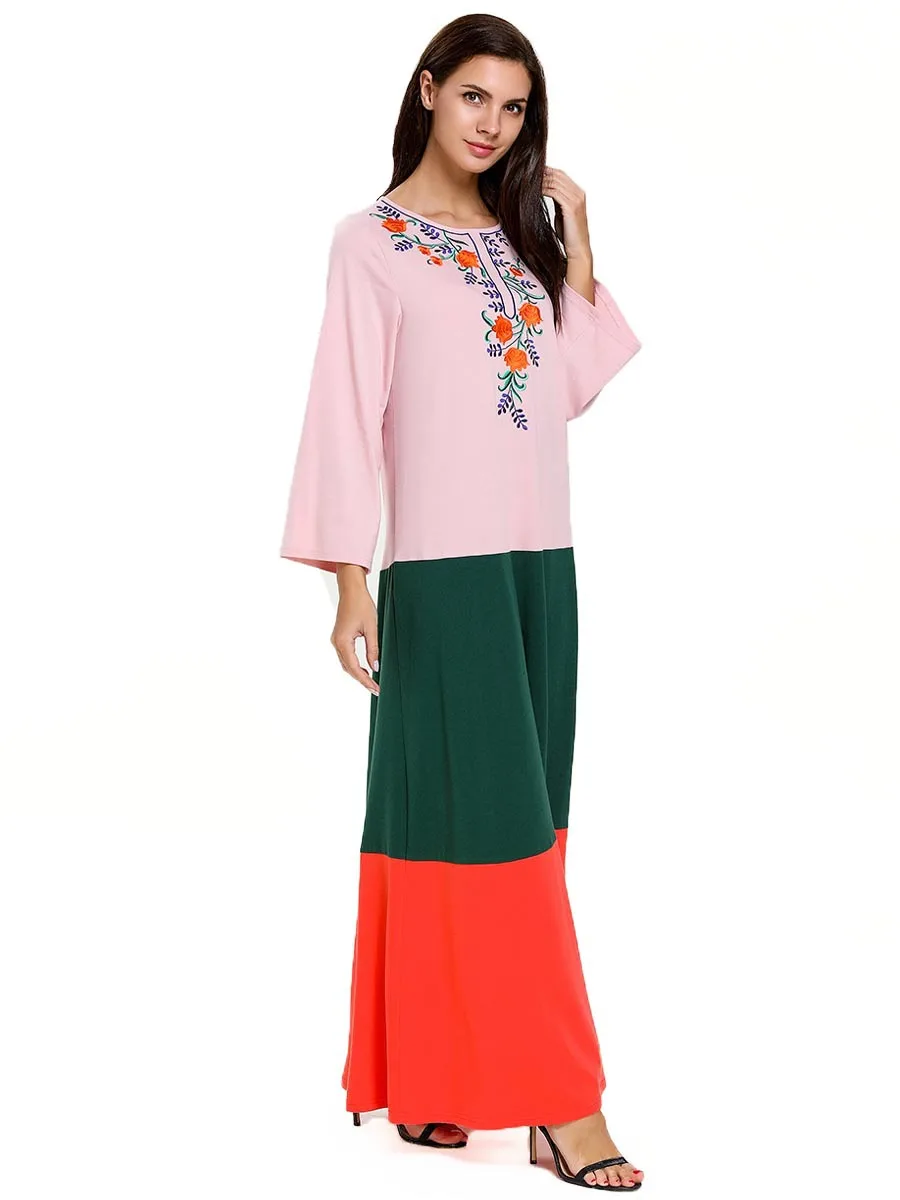 Марокканский кафтан удобная мода большой размер женское вышитое платье с