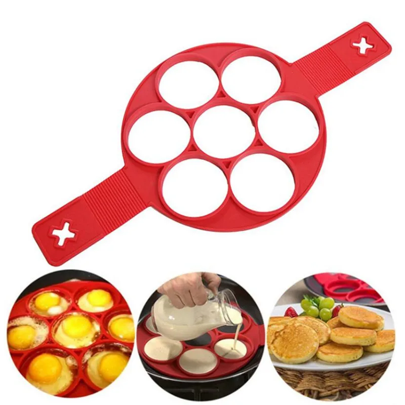

1Pcs Silicone Non Stick Fantastic Egg Pancake Maker Ring Kitchen Baking Omelet Moulds Flip Cooker Egg Ring Mold