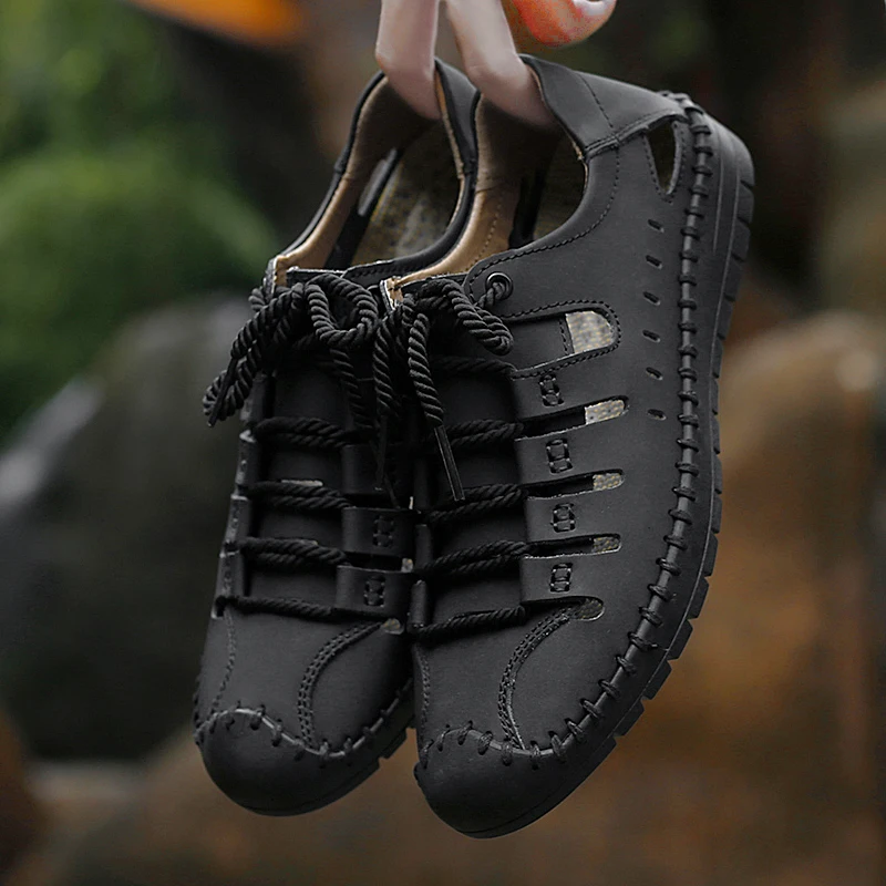 genuine leather Lace Up Hiking Shoes Men Sport Hunting Trekking Shoes Spring Boots Outdoor Climbing Sneaker zapatillas hombre