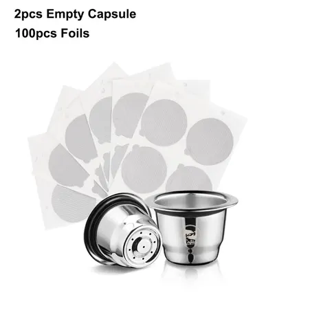 Icafilas многоразовые капсулы для кофе для Nespresso из нержавеющей стали Эспрессо crema фильтр для кофе алюминиевая крышка для фольги тампер дозирование