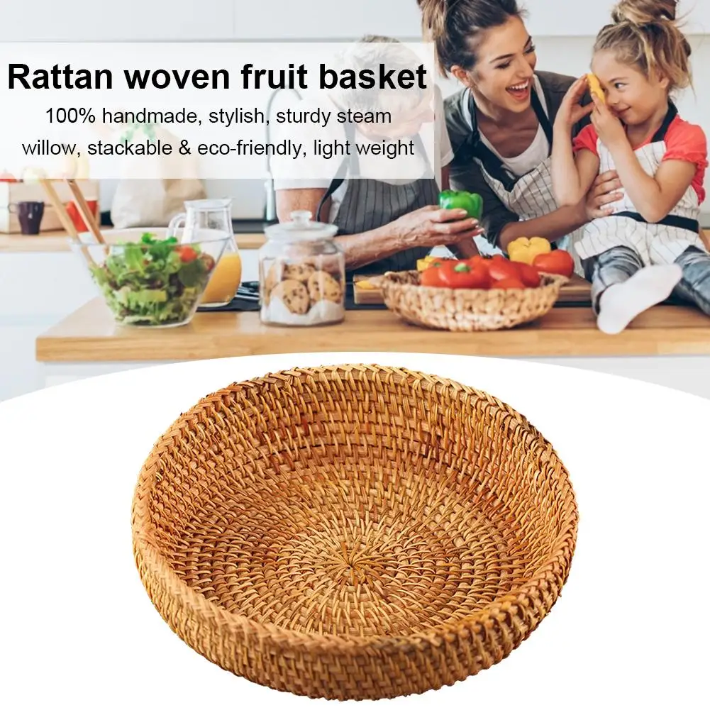 Маленький ручной работы плетеная корзина для хранения Дисплей фруктов конфетный