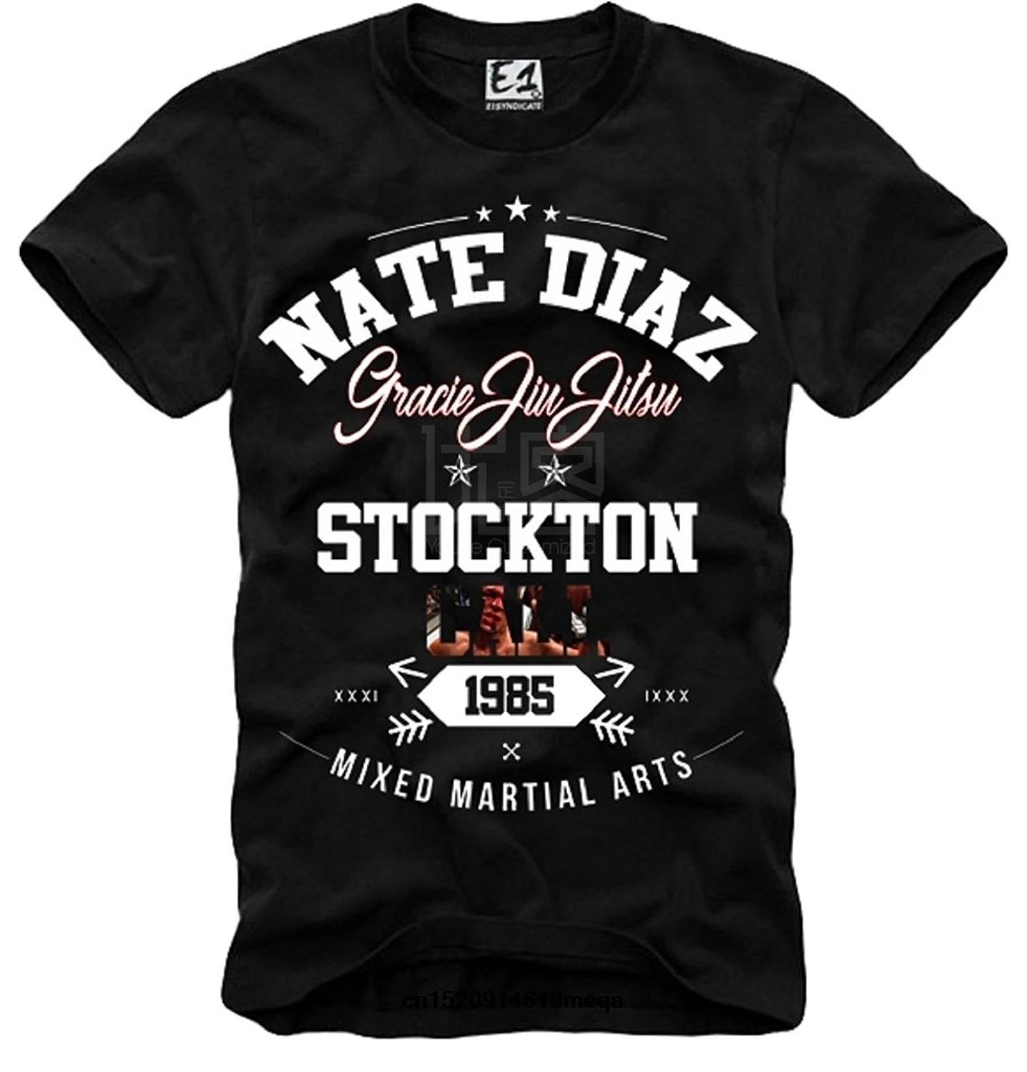 Мужская модная футболка E1SYNDICATE NATE DIAZ черная CONOR MC GREGOR NICK S 3XL|Мужские футболки| |