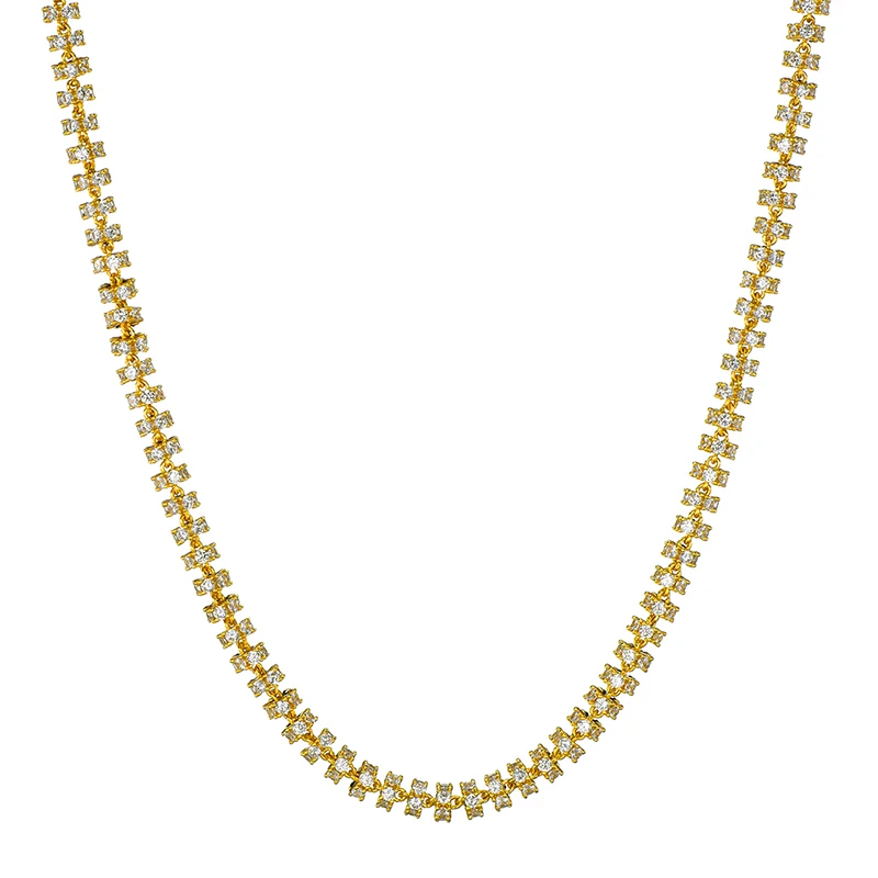 Hip Hop 6MM Set Bling AAA CZ Cubic Zirconia Iced Out Round Link Chain Necklace Bracelet For Men Women Rapper Jewelry 18''-24''