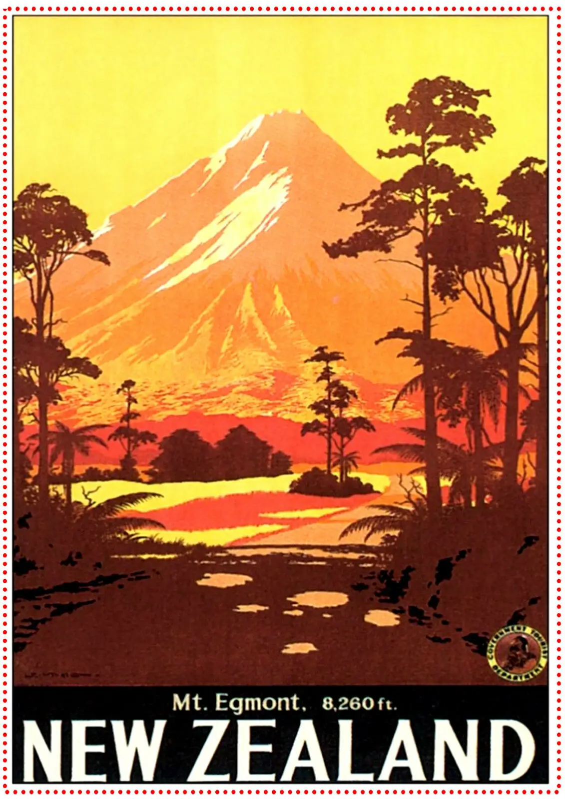 

Новая Зеландия винтажная Ретро фотография 24x36 дюймов