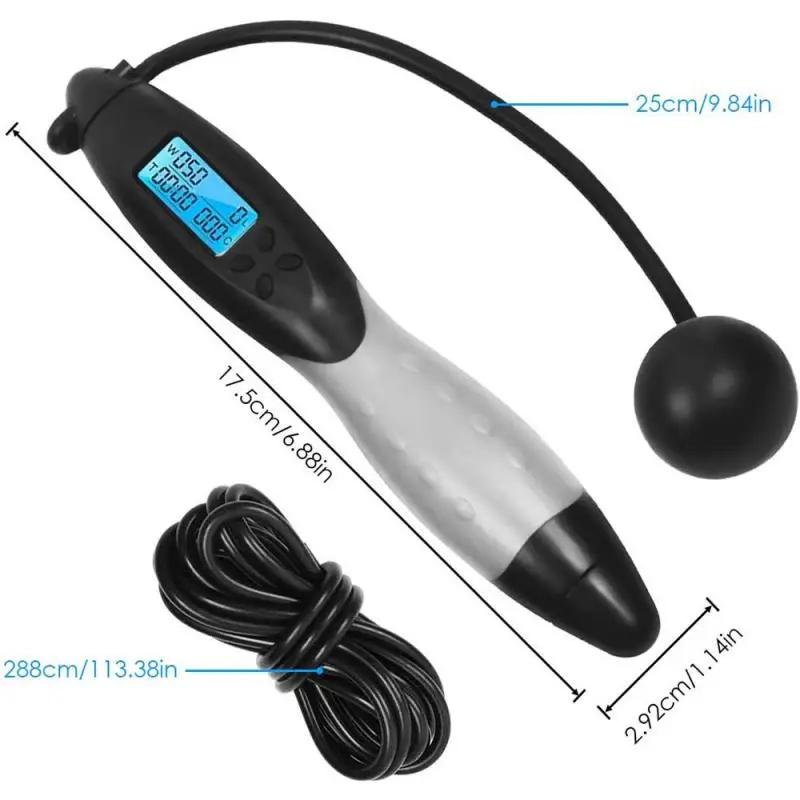 

Rope Skipping Fitness Training Digital Counting Speed Adjustable Skipping Rope With Sound Reminder And Calorie Counter For Home