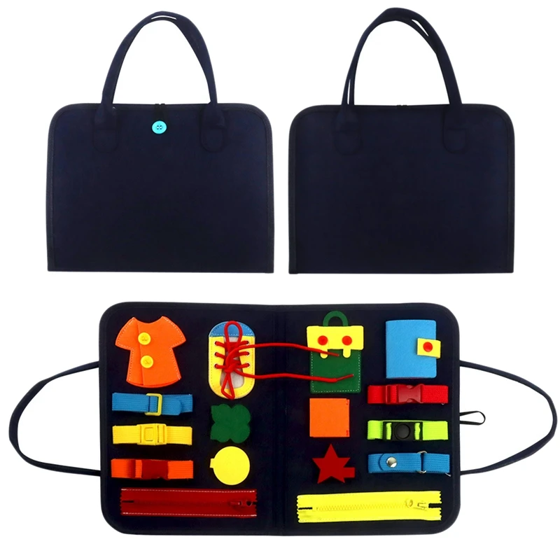 

Busy Board Toys for Toddlers,Foldable Sensory Toys Autism Toys Bag Desgin, Toddler Activity Board